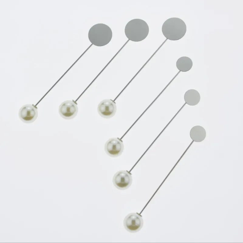 Булавка с жемчугом и круглым медным подносом 10 шт.|Ювелирная фурнитура