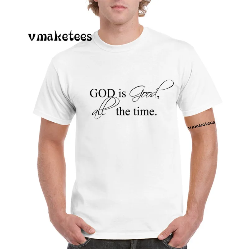 God Is Good All the Time христианская модная футболка с круглым вырезом и короткими