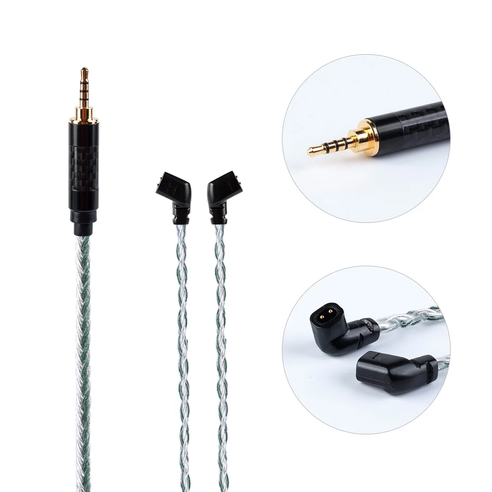 QDC 2.5 Hifihear 16 Core посеребренный кабель 2,5/3,5/4,4 мм обновления кабеля с MMCX/2Pin для ZS10 PRO ZSX BL-03 V90 - Цвет: QDC 2.5