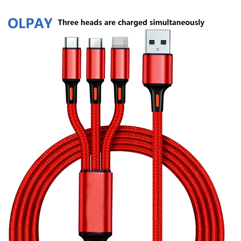 USB кабель для передачи данных IPhone XS X 8 7 6 быстрая зарядка Зарядное устройство 3 в 1
