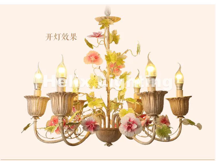 Бесплатная доставка Цветочная люстра в стиле арт деко 6 л и 60 см разноцветная