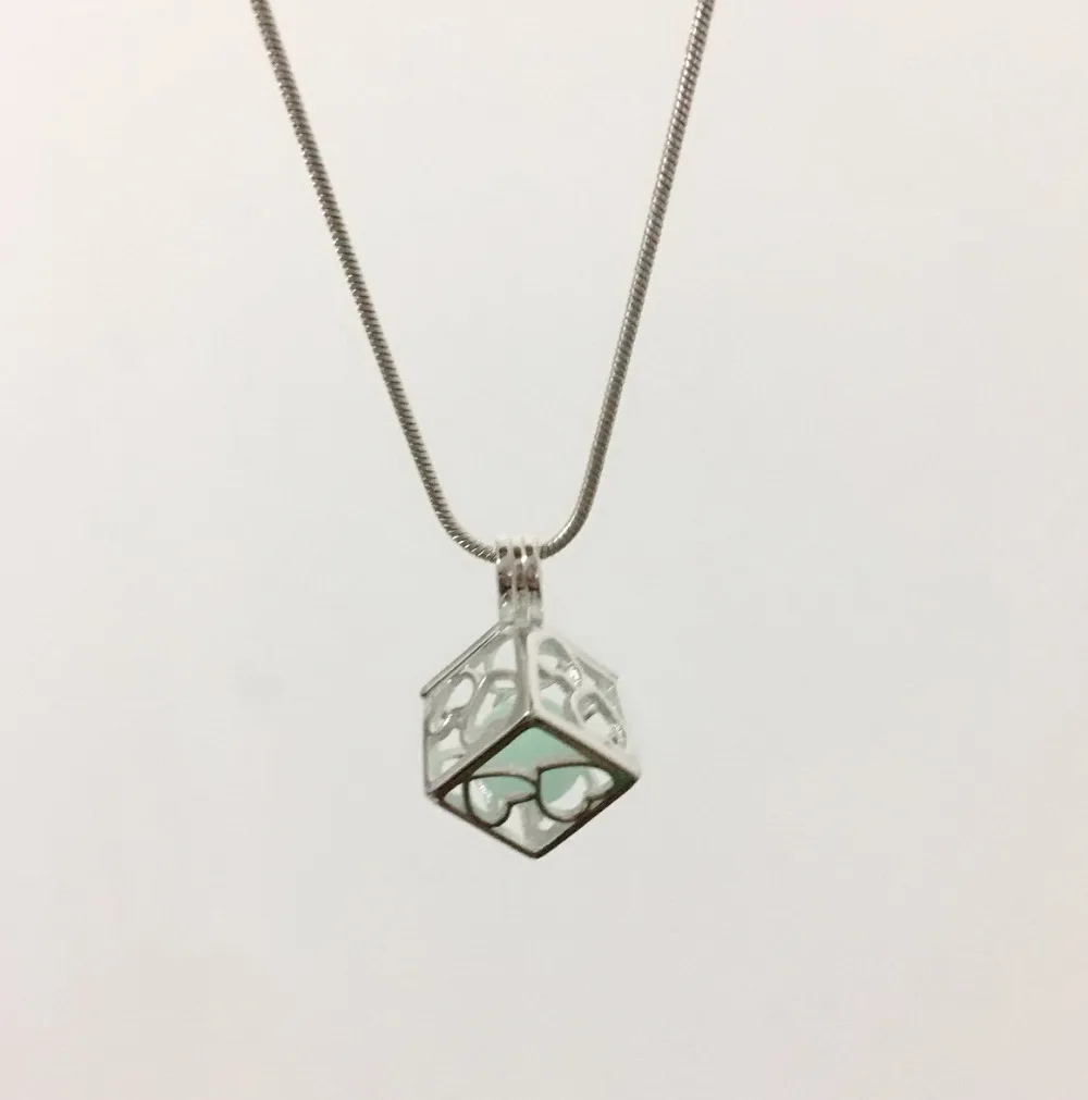 925 стерлингового серебра любовь коробка бусины медальон полые сердца форма