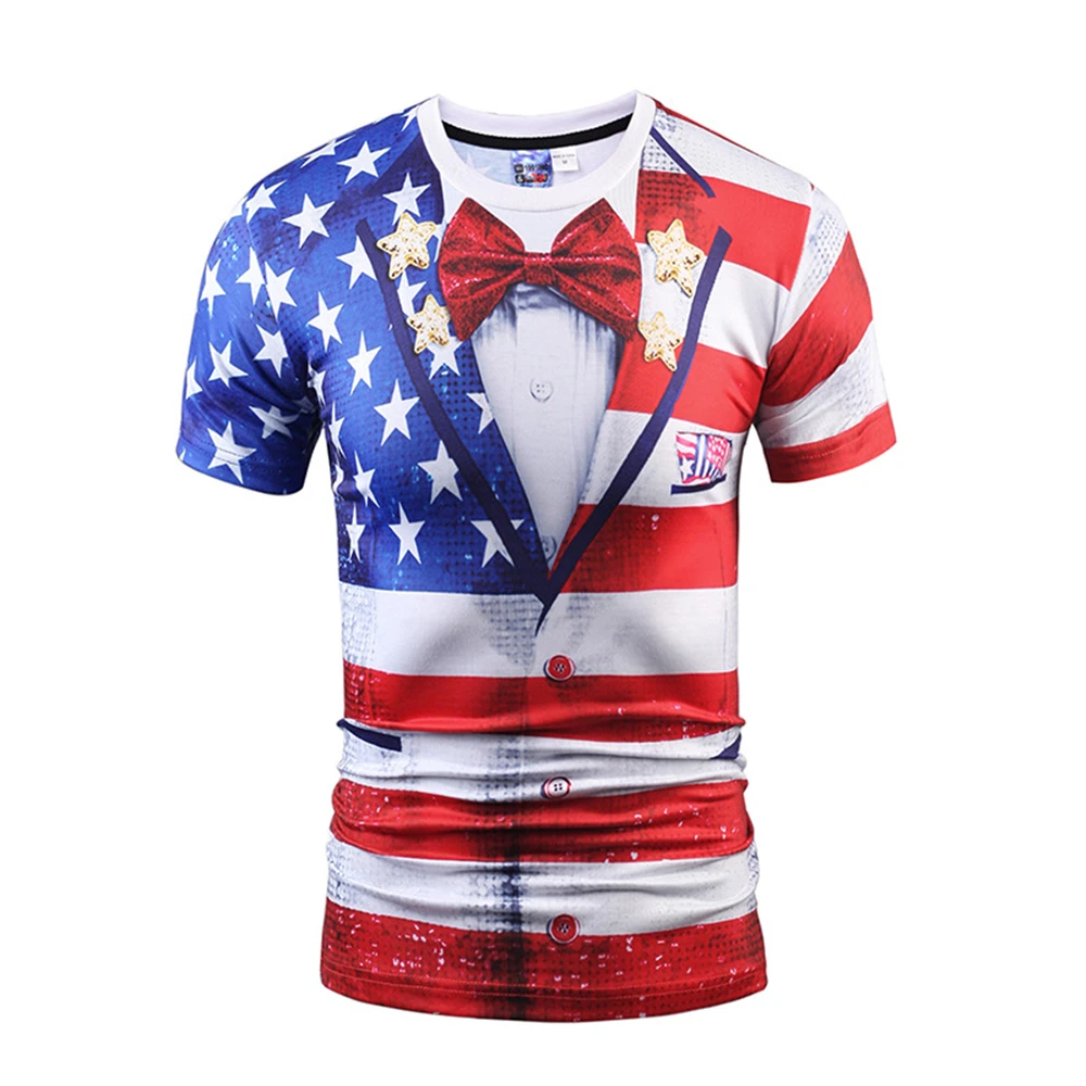 

Summer Men's New Round Neck Short Sleeve T-Shirt Slim Personality Digital 3D Print Short Sleeve Cosplay Anime Costume