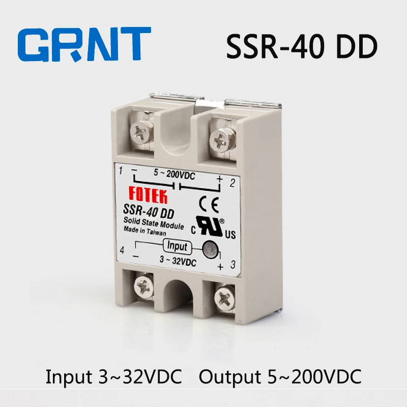 Фото SSR-40DD Однофазное твердотельное реле постоянного тока в SSR вход 3 ~ 32 В выход 5 200 SSR-40DD Однофазное твердотельное реле постоянного тока в SSR вход 3 ~ 32 В выход 5 200