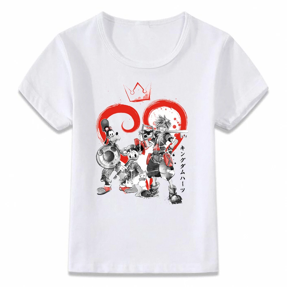 Детская одежда футболка с эмблемой царства сердца чернильная художественная для