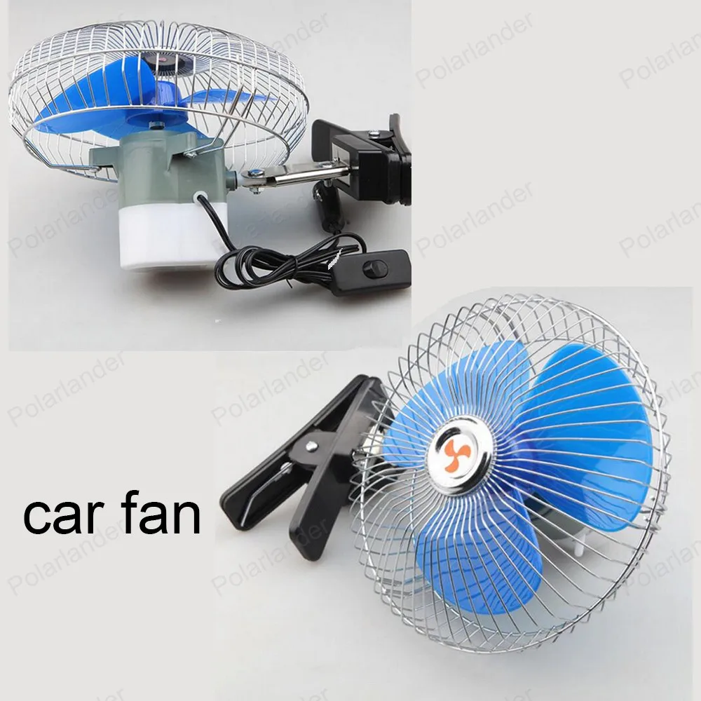 New Mini Electric Low Noise 6 inch 12V 25W Portable Vehicle Auto Car Cooling fan Oscillating Summer Auto Air Conditioner