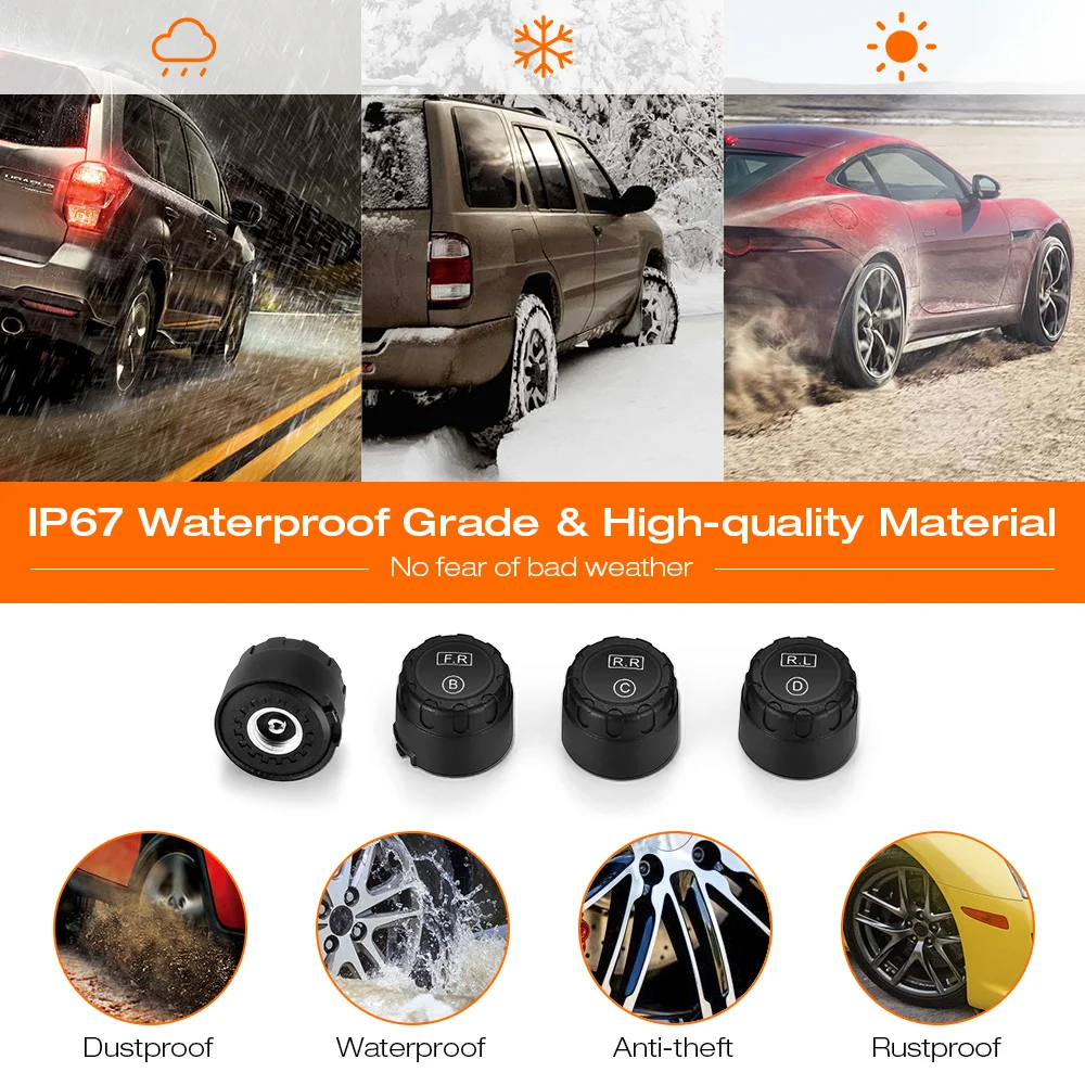 ZEEPIN C200 система контроля давления в шинах Солнечная TPMS универсальный тестер