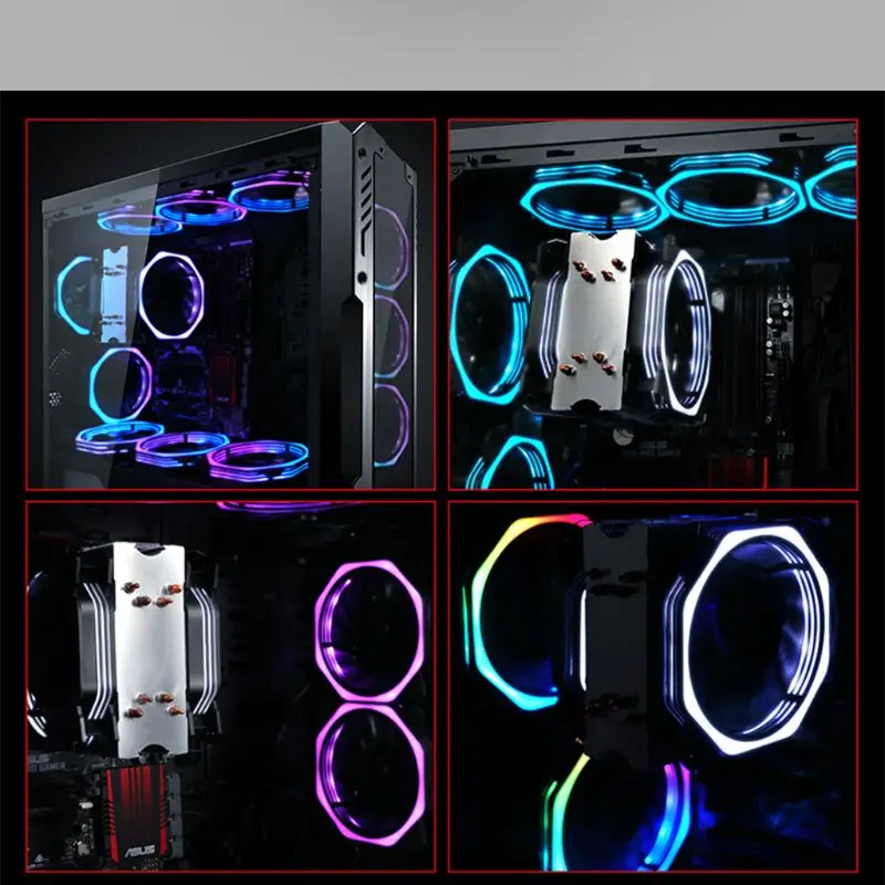 1 шт. 12 см двойной апертуры многоцветный бесшумный светодиодный чехол для