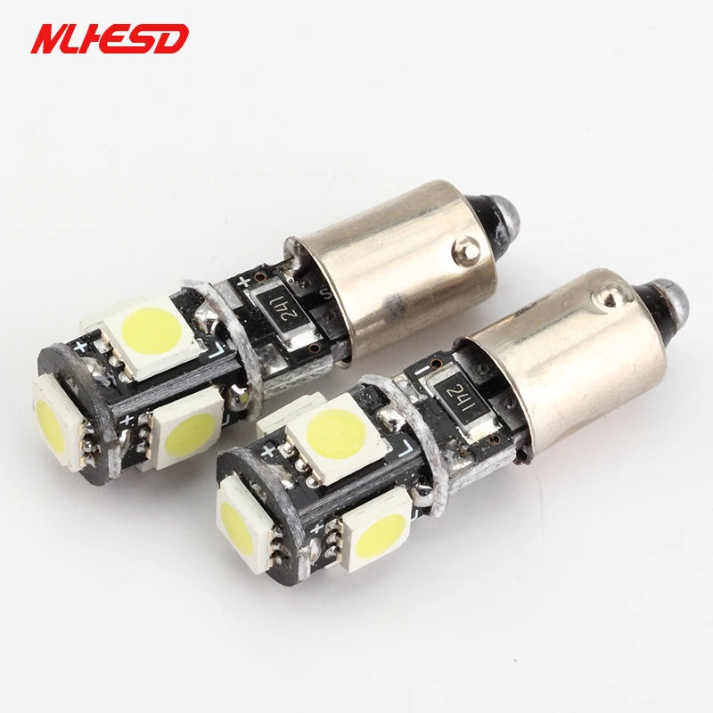 10 шт. Ba9s 5050 5smd led Canbus Error Free освещение для чтения в машине T11 T4W 5 SMD двери лампочки Нет