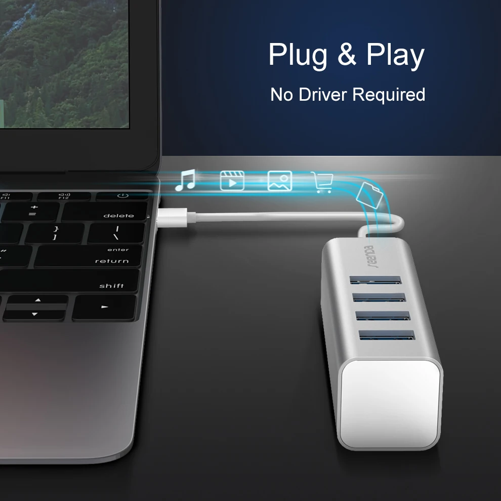 SeenDa 4 порта USB C концентратор 3 0 Type-c разветвитель высокоскоростной адаптер