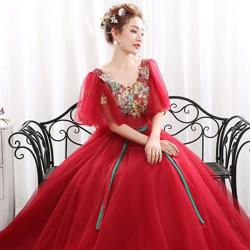 Ruthshen, новинка, Vestido De Quinceanera Rosado, бальные платья, красные Бальные платья, винтажные Аппликации, платье для выпускного вечера для 15 подростков