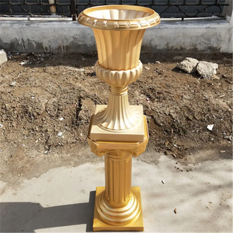115cm gold Белые пластиковые римские колонны, уличные украшения для свадьбы, вечерние украшения из искусственных цветов, для отелей, торговых центров - Цвет: 115cm gold