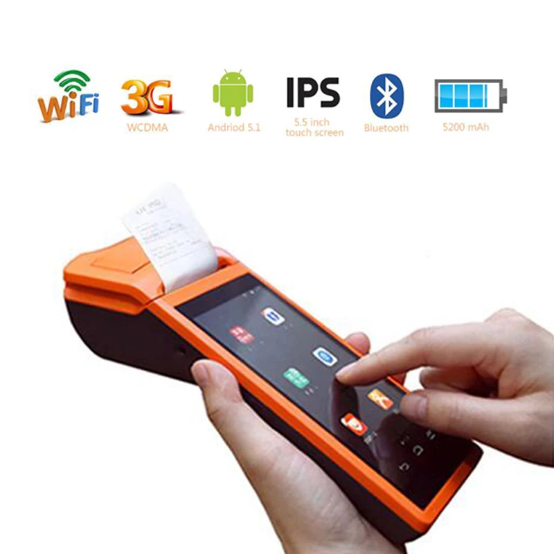 Бесплатная доставка! Портативный SUMI V1s сенсорный экран Android терминал GPRS 58 мм POS