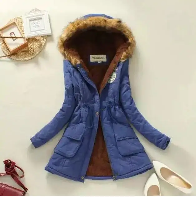 Новинка зимние пальто Женская приталенная куртка из хлопка и ваты теплые парки