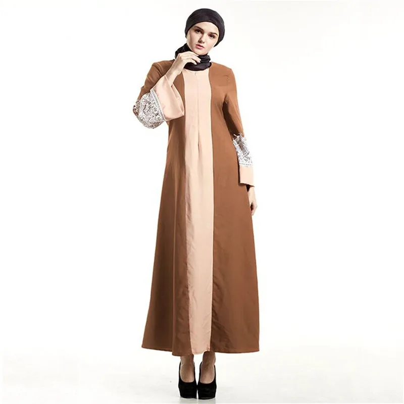 

2017 New Muslim Women Islamic Abaya Arab Kaftan Long Sleeve Dress Jilbab Amira Cocktail Party Vintage Dresses