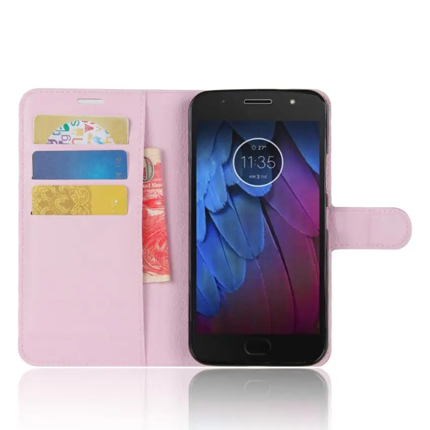 Для Moto G5 G5S Plus задняя крышка чехол для телефона Роскошный кожаный флип Coque Motorola G5plus