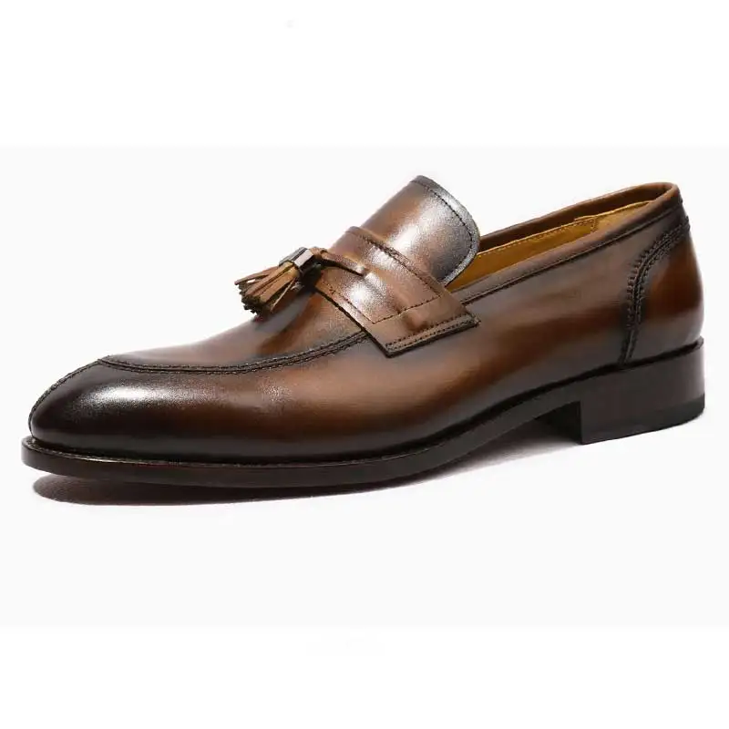 GRIMENTIN goodyear/мужские лоферы ручной работы из натуральной кожи модная мужская