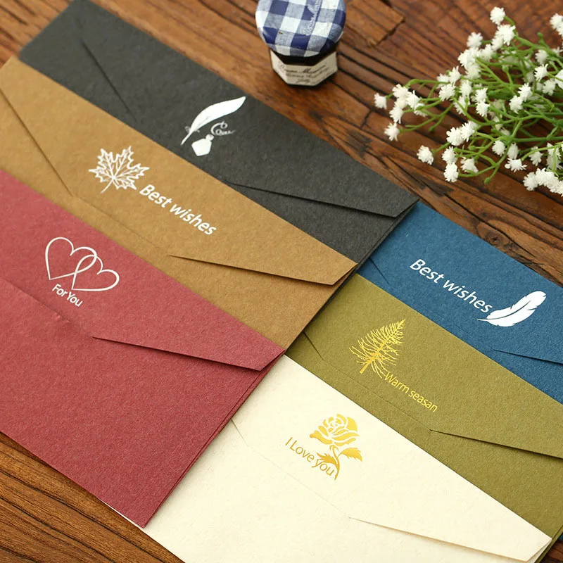 Ретро Элегантные бронзовые высококлассные бизнес пригласительные конверты