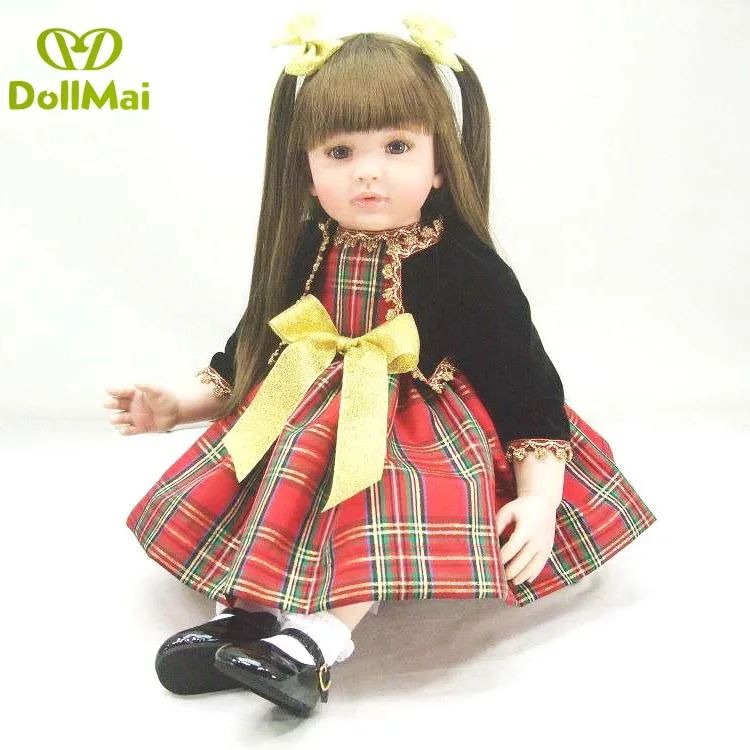 60cm Silicone Reborn Baby girl Doll Toy gift 24inch vinyl realistic Princess Toddler time doll bebes reborn bonecas | Игрушки и хобби