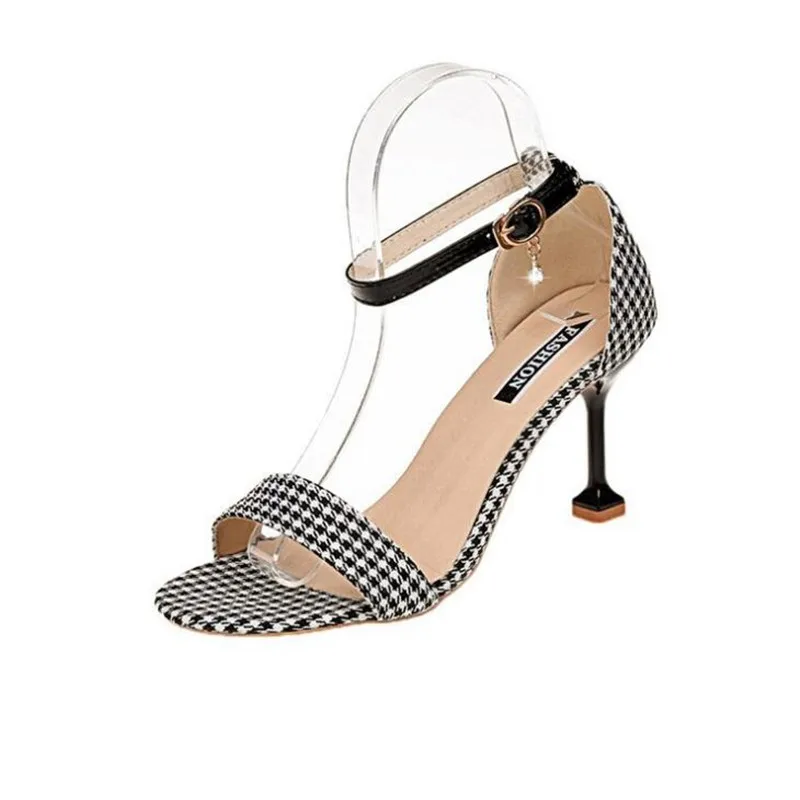 2019 Summer New Buckle with Open Toe Stiletto Sandals Women's Fashion High Heels | Обувь