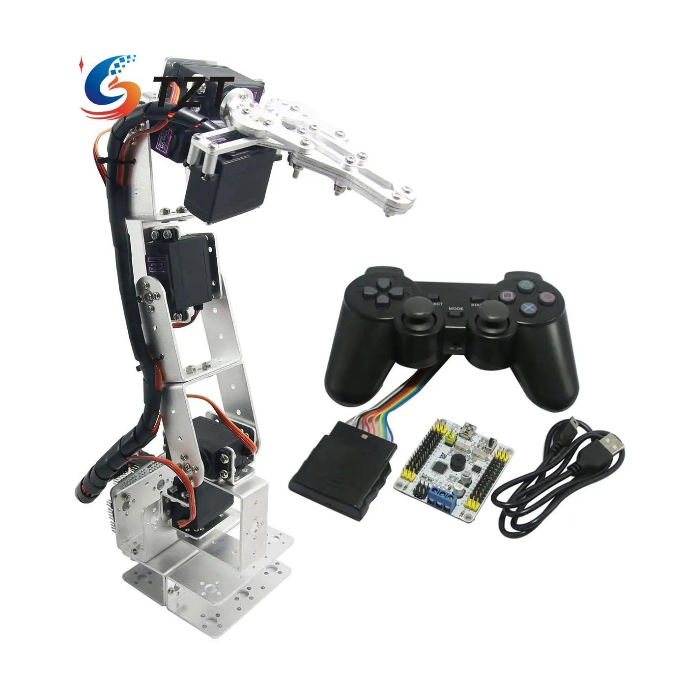 Собранный 6 дБ Роботизированный рычаг с зажимом и фотоэлементами сервоприводы