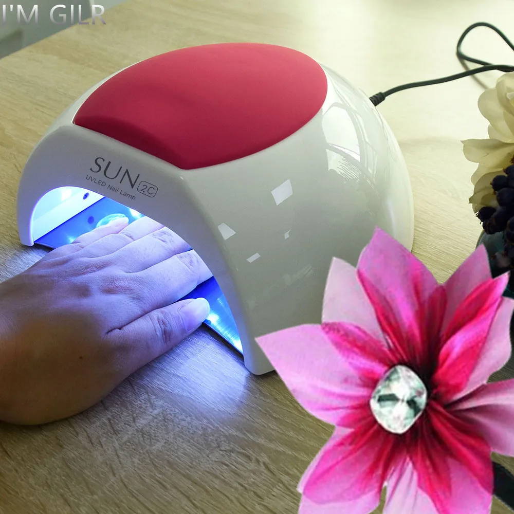 I'M GIRL SUN2 48 Вт лампа для ногтей УФ Сушилка гель с датчиком розовой силиконовой