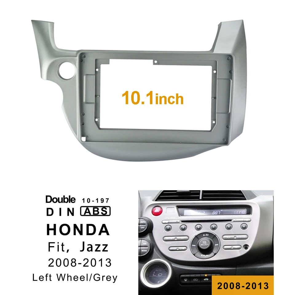 

2Din Car DVD Frame Audio Fitting Adaptor Dash Trim Kits Facia Panel 10.1" For Honda Fit Jazz LW 2008-013 Double Din Radio Player