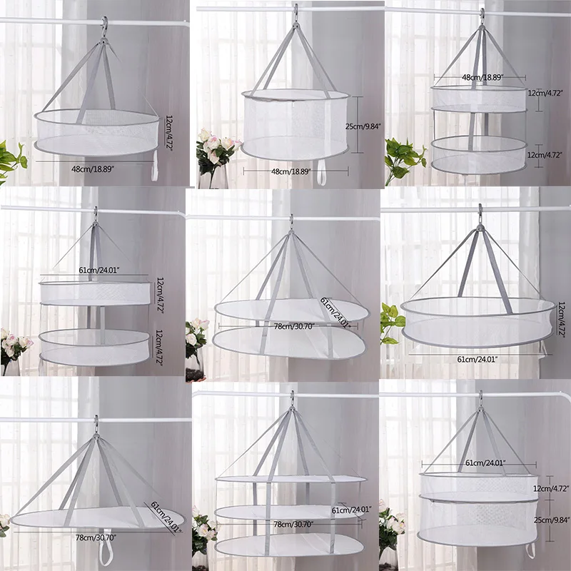 Windbreak clothes drying basket folding net single double three-layer rack wholesale | Дом и сад