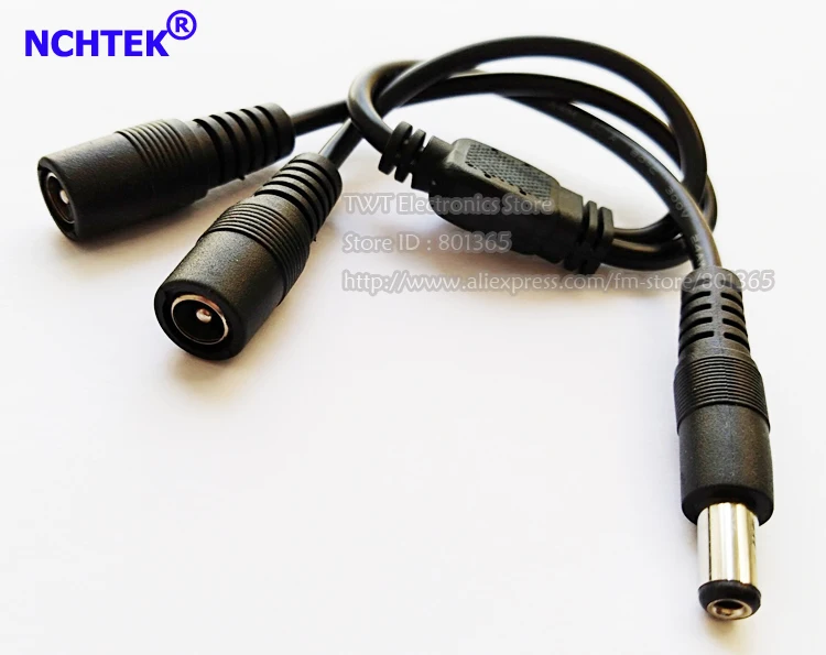 NCHTEK DC Power 1 Male To 2 Female сплиттер адаптер кабель 5 5*2 мм полоса света CCTV камера 5/2