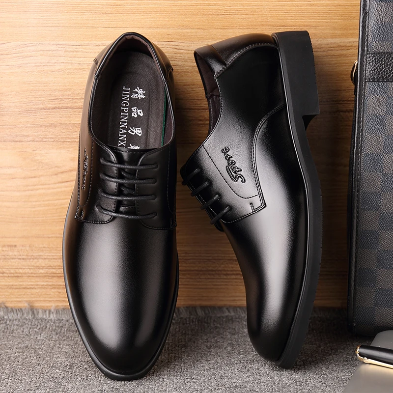 

YEINSHAARS 2019 Men Dress Shoes Simple Style Quality Men Oxford Shoes Lace-up Brand Men Formal Shoes Men Leather Wedding Shoes