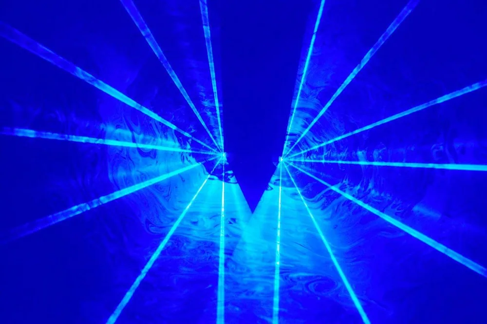 AOBO Lighting 300 МВт с двойной головкой один синий диско лазерный свет луч для DJ disco Party KTV