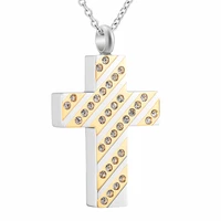 cross urn keepsake pendant micro pave cz cross ashes necklace for women gold religious gifts jewelry with funnel kit