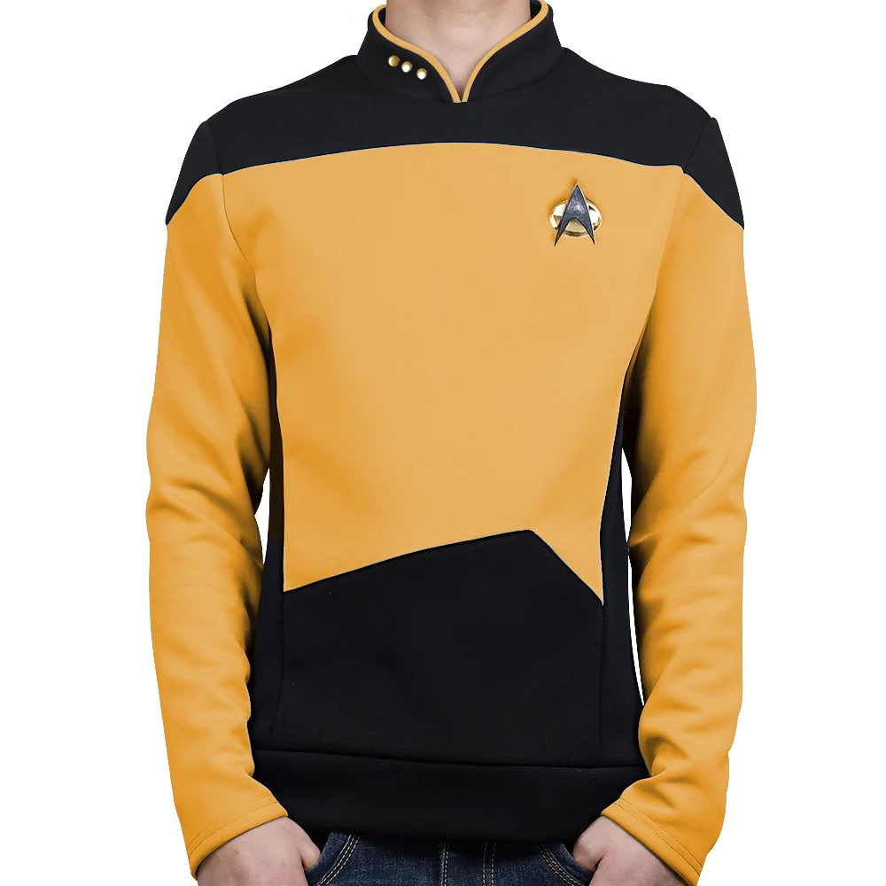 Star TNG новое поколение путь красная желтая синяя рубашка Униформа косплей костюм