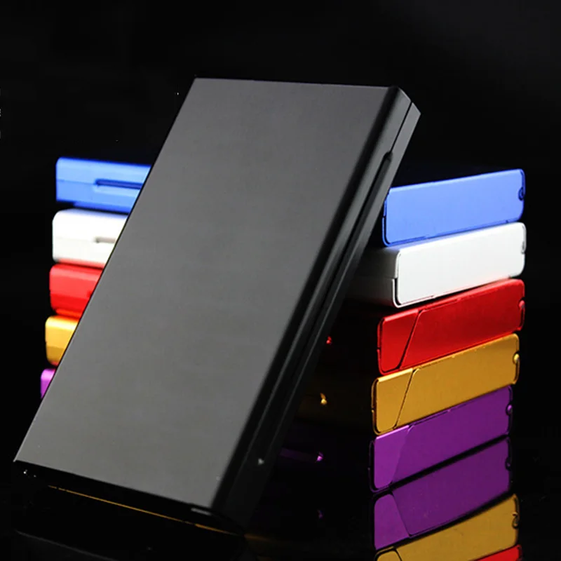 Модный ультра тонкий металлический алюминиевый чехол для сигарет коробка мужчин