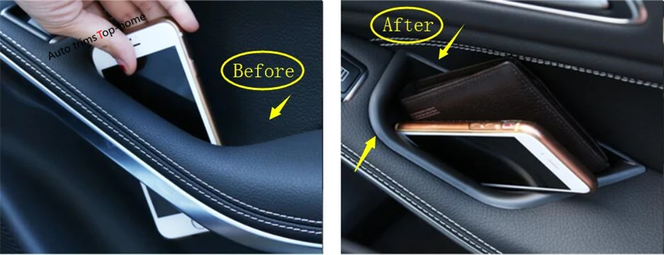 

Yimaautotrims For Mercedes-Benz CLA X117 GLA 220 260 X156 2015 - 2019 Car Door Handle Secondary Storage Box Phone Case Holders