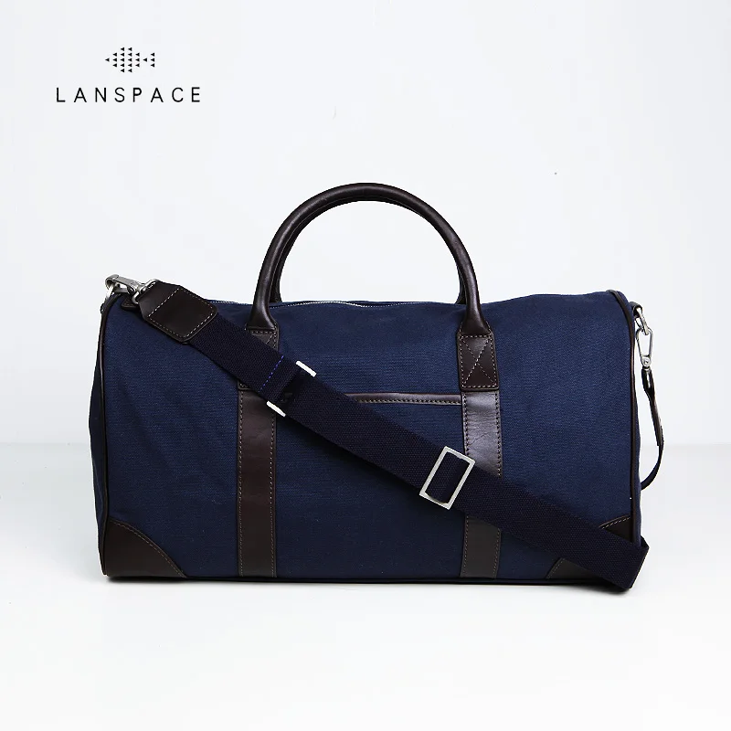 LANSPACE Мужская Холщовая Сумка кожаная модная дорожная сумка брендовый багаж|luggage