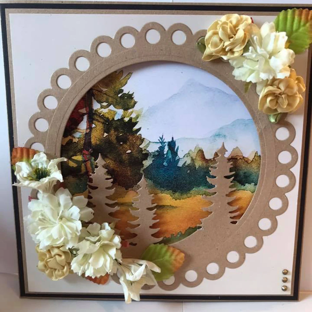 Рождественская кружевная рамка трафарет для вырезания металла скрапбукинга