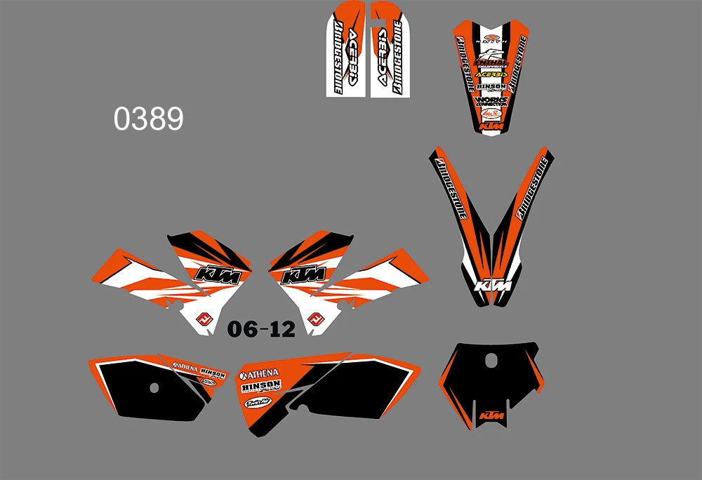 6 видов стилей команда графика фоны наклейки для KTM SX 85 2006 2007 2008 2009 2010 2011 2012