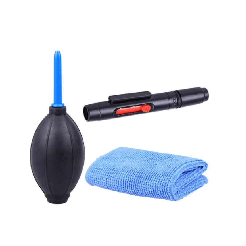 

1 set Pocket Camera Cleaning Kits Lens Brushing Cleaner Pen Camera Air Blower Cloth for DSLR kit limpieza camara limpia lentes