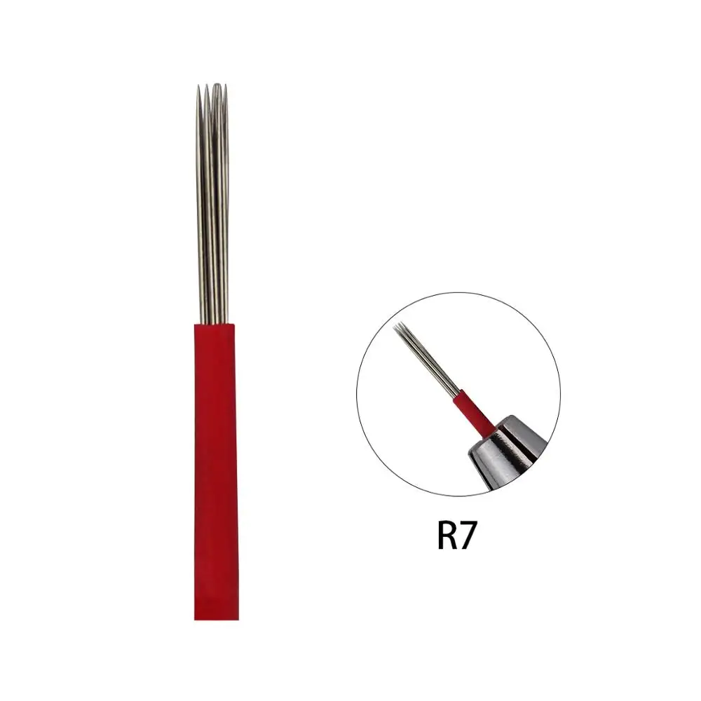 100 шт. микроблейдинг иглы для макияжа тумана полуперманентные Круглые