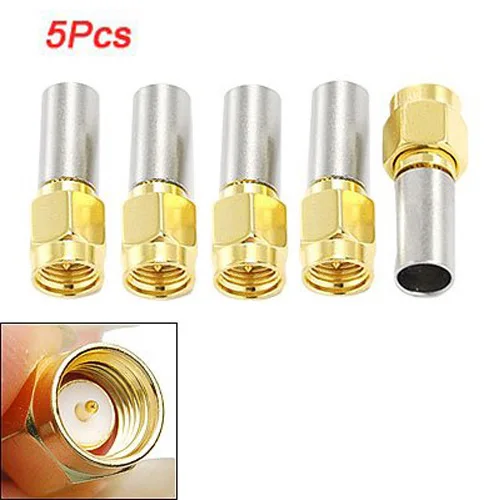 Высокое качество 5 шт. SMA штекер RF коаксиальный разъем обжимной для RG58 RG142 RG400 LMR195