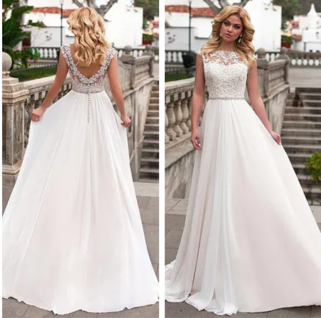 Robe De Mariage пляжное сексуальное свадебное платье без рукавов с открытой спиной 2019