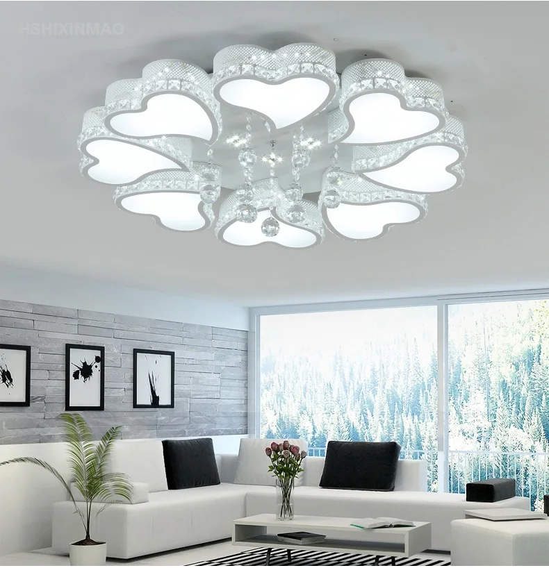 

Креативный светодиодный потолочный светильник в форме сердца для гостиной, романтическая спальня, кабинет, кристалл, простые современные п...