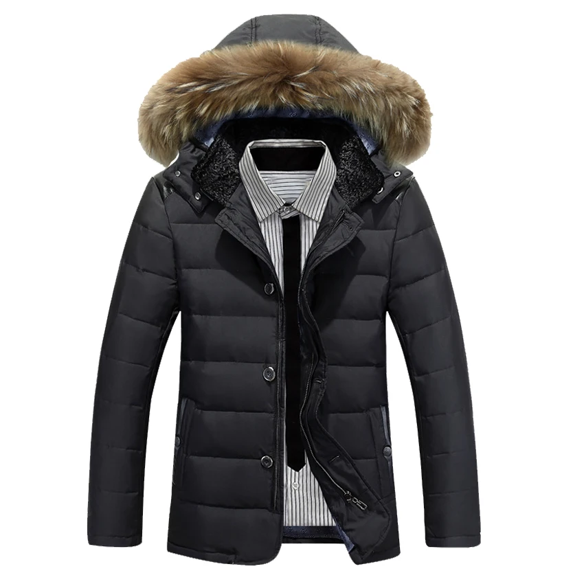 Бесплатная доставка 2018 горячая Распродажа теплые мужские парки с меховым