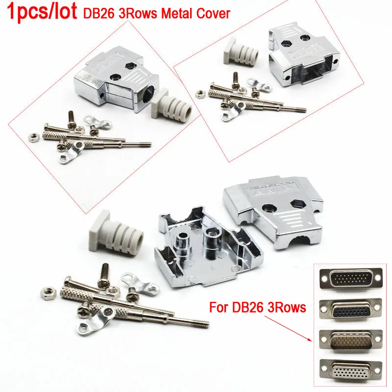 DB26-MS-3R-1sets DB25 DB26 25P 26P параллельно-последовательный порт Женский Мужской провод припоя Разъем VGA адаптер Пластиковый металлический корпус крышка - Цвет: DB26-MS-3R-1sets