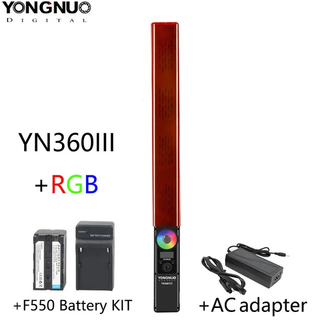 Синий YONGNUO YN360 III ручной светодиодный светильник для видео с сенсорным регулированием Bi-colo 3200k до 5500k RGB цветовая температура с пультом дистанционного управления для youtube - Цвет: Синий