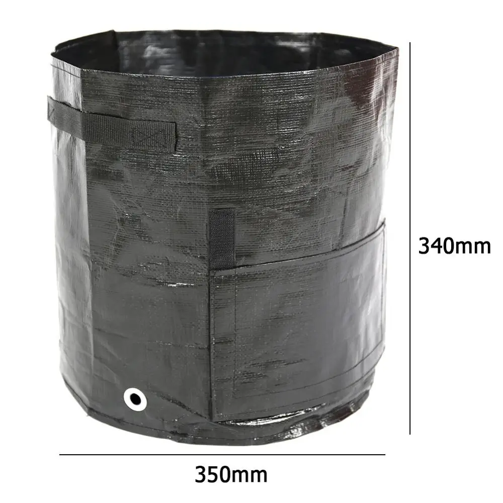 Black 350x340mm Картофелесажалка для выращивания мешки из полиэтиленовой ткани контейнер для посадки утолщенный садовый горшок для овощной рассады Садовые принадлежности 35x34 см 35x50 см - Цвет: Black 350x340mm
