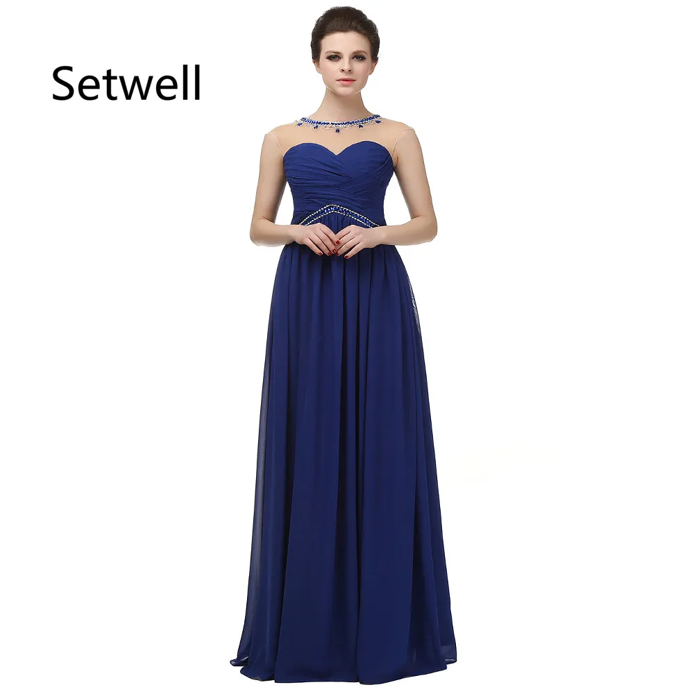 Setwell/элегантные темно синие вечерние платья 2017 летнее шифоновое вечернее платье
