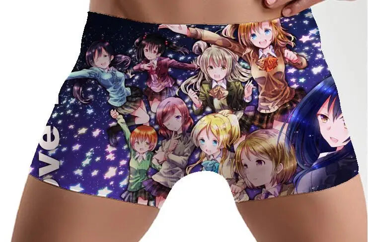 Много стиля японского аниме LOVELIVE LOVE LIVE! Сексуальные мужские трусы для мальчиков, мужское нижнее белье, боксеры, трусы