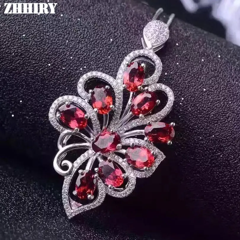 Женское ожерелье из серебра 925 пробы с натуральными гранатами|sterling silver gold|natural